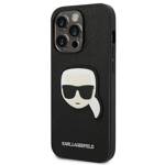 KARL LAGERFELD KLHCP14LSAPKHK IPHONE 14 PRO 6.1 "BLACK/BLACK HARDCASE SAFFIANO KARL`S HEAD PATCH