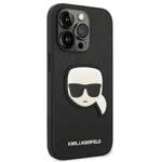 KARL LAGERFELD KLHCP14LSAPKHK IPHONE 14 PRO 6.1 "BLACK/BLACK HARDCASE SAFFIANO KARL`S HEAD PATCH