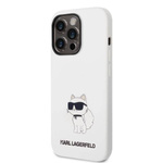 KARL LAGERFELD KLHCP14LSNCHBCH IPHONE 14 PRO 6.1 "HARDCASE WHITE/WHITE SILICONE CHUPETTE