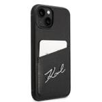 KARL LAGERFELD KLHCP14MCSSK IPHONE 14 PLUS / 15 PLUS 6.7 "HARDCASE BLACK / BLACK SIGNATURE LOGO CARDSLOT