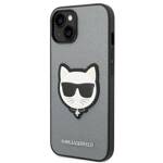 KARL LAGERFELD KLHCP14MSAPCHG IPHONE 14 PLUS / 15 PLUS 6.7 "HARDCASE SILVER / SILVER SAFFIANO CHOUPETTE HEAD PATCH