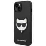 KARL LAGERFELD KLHCP14MSAPCHK IPHONE 14 PLUS / 15 PLUS 6.7 "HARDCASE CZARNY / BLACK SAFFIANO CHOUPETTE HEAD PATCH