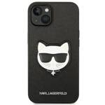 KARL LAGERFELD KLHCP14MSAPCHK IPHONE 14 PLUS / 15 PLUS 6.7 "HARDCASE CZARNY / BLACK SAFFIANO CHOUPETTE HEAD PATCH