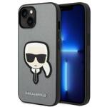 KARL LAGERFELD KLHCP14MSAPKHG IPHONE 14 PLUS / 15 PLUS 6.7 "SREBRRY / SILVER HARDCASE SAFFIANO KARL`S HEAD PATCH