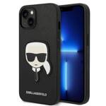 KARL LAGERFELD KLHCP14MSAPKHK IPHONE 14 PLUS / 15 PLUS 6.7 "BLACK / BLACK HARDCASE SAFFIANO KARL`S HEAD PATCH