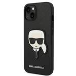 KARL LAGERFELD KLHCP14MSAPKHK IPHONE 14 PLUS / 15 PLUS 6.7 "BLACK / BLACK HARDCASE SAFFIANO KARL`S HEAD PATCH