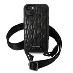 KARL LAGERFELD KLHCP14MSTMMK IPHONE 14 PLUS / 15 PLUS 6.7 "HARDCASE CZARNY / BLACK MONOGRAM PLAQUE LOGO STRAP