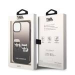 KARL LAGERFELD KLHCP14MTGKCK IPHONE 14 PLUS / 15 PLUS 6.7 "HARDCASE CZARNY / BLACK GRADIENT IKONIK KARL & CHOUPETTE