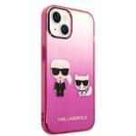 KARL LAGERFELD KLHCP14MTGKCP IPHONE 14 PLUS / 15 PLUS 6.7 "HARDCASE PINK / PINK GRADIENT IKONIK KARL & CHOUPETTE