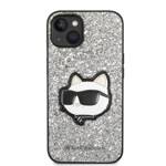 KARL LAGERFELD KLHCP14SG2CPS IPHONE 14/15/13 6.1 "SREBRRY / SILVER HARDCASE GLITTER CHOUPETTE PATCH