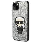 KARL LAGERFELD KLHCP14SGFKPG IPHONE 14/15/13 6.1 "HARDCASE SILVER / SILVER GLITTER FLAKES IKONIK