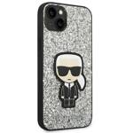 KARL LAGERFELD KLHCP14SGFKPG IPHONE 14/15/13 6.1 "HARDCASE SILVER / SILVER GLITTER FLAKES IKONIK