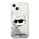 KARL LAGERFELD KLHCP14SLNCHCS IPHONE 14 / 15/13 6.1 "SREBRRY / SILVER HARDCASE GLITTER CHOUPETTE HEAD