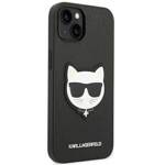 KARL LAGERFELD KLHCP14SSAPCHK IPHONE 14/15/13 6.1 "HARDCASE CZARNY / BLACK SAFFIANO CHOUPETTE HEAD PATCH