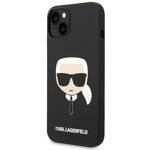 KARL LAGERFELD KLHCP14SSLKHBK IPHONE 14/15/13 6.1 "HARDCASE CZARNY / BLACK SILICONE KARL`S HEAD