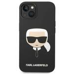 KARL LAGERFELD KLHCP14SSLKHBK IPHONE 14/15/13 6.1 "HARDCASE CZARNY / BLACK SILICONE KARL`S HEAD