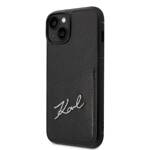 KARL LAGERFELD KLHCP14SSSK IPHONE 14/15/13 6.1 "HARDCASE CZARNY / BLACK SIGNATURE LOGO CARDSLOT