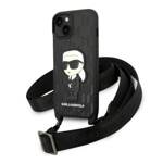 KARL LAGERFELD KLHCP14SSTKMK IPHONE 14/15/13 6.1 "BLACK / BLACK HARDCASE MONOGRAM IKONIK PATCH