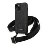 KARL LAGERFELD KLHCP14SSTMMK IPHONE 14/15/13 6.1 "HARDCASE CZARNY / BLACK MONOGRAM PLAQUE LOGO STRAP