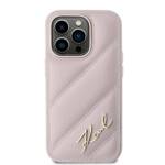 KARL LAGERFELD KLHCP14XPQDSMGP IPHONE 14 PRO MAX 6.7" PINK/PINK HARDCASE DIAGONAL QUILTED SCRIPT