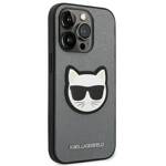 KARL LAGERFELD KLHCP14XSAPCHG IPHONE 14 PRO MAX 6.7 "HARDCASE SILVER/SILVER SAFFIANO CHUPETTE HEAD PATCH