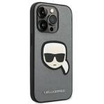 KARL LAGERFELD KLHCP14XSAPKHG IPHONE 14 PRO MAX 6.7 "SILVER/SILVER HARDCASE SAFFIANO KARL`S HEAD PATCH