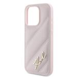 KARL LAGERFELD KLHCP15LPQDSMGP IPHONE 15 PRO 6.1" PINK/PINK HARDCASE DIAGONAL QUILTED SCRIPT