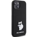 KARL LAGERFELD KLHCP15MSMHCNPK IPHONE 15 PLUS / 14 PLUS 6.7 "BLACK / BLACK SILICONE CHUPETTE METAL PIN