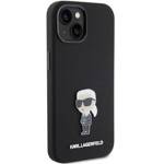 KARL LAGERFELD KLHCP15MSMHKNPK IPHONE 15 PLUS / 14 PLUS 6.7 "BLACK / BLACK SILICONE IKONIK METAL PIN