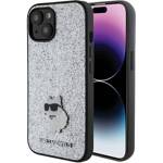 KARL LAGERFELD KLHCP15SGCNPSG IPHONE 15/14/13 6.1 "SILVER / SILVER HARDCASE FIXED GLITTER CHOUPETTE LOGO METAL PIN