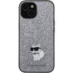 KARL LAGERFELD KLHCP15SGCNPSG IPHONE 15/14/13 6.1 "SILVER / SILVER HARDCASE FIXED GLITTER CHOUPETTE LOGO METAL PIN