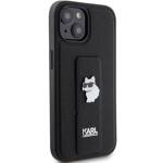 KARL LAGERFELD KLHCP15SGSACHPK IPHONE 15/14/16 6.1 "BLACK / BLACK HARDCASE GRIPSTAND SAFFIANO CHOUPETTE PINS