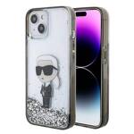 KARL LAGERFELD KLHCP15SLKKNSK IPHONE 15/14/13 6.1 "TRANSPARENT HARDCASE LIQUID GLITTER IKONIK