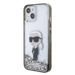 KARL LAGERFELD KLHCP15SLKKNSK IPHONE 15/14/13 6.1 "TRANSPARENT HARDCASE LIQUID GLITTER IKONIK