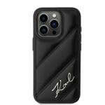 KARL LAGERFELD KLHCP15XPQDSMGK IPHONE 15 PRO MAX 6.7" BLACK/BLACK HARDCASE DIAGONAL QUILTED SCRIPT