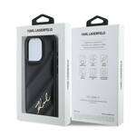 KARL LAGERFELD KLHCP15XPQDSMGK IPHONE 15 PRO MAX 6.7" BLACK/BLACK HARDCASE DIAGONAL QUILTED SCRIPT