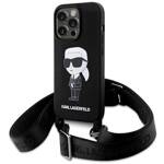 KARL LAGERFELD KLHCP15XSCBSKNK IPHONE 15 PRO MAX 6.7 "HARDCASE BLACK/BLACK CROSSBODY SILICONE ICONIK