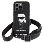 KARL LAGERFELD KLHCP15XSCBSKNK IPHONE 15 PRO MAX 6.7 "HARDCASE BLACK/BLACK CROSSBODY SILICONE ICONIK