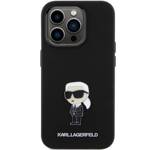 KARL LAGERFELD KLHCP15XSMHKNPK IPHONE 15 PRO MAX 6.7 "BLACK/BLACK SILICONE IKONIK METAL PIN