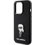 KARL LAGERFELD KLHCP15XSMHKNPK IPHONE 15 PRO MAX 6.7 "BLACK/BLACK SILICONE IKONIK METAL PIN