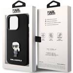 KARL LAGERFELD KLHCP15XSMHKNPK IPHONE 15 PRO MAX 6.7 "BLACK/BLACK SILICONE IKONIK METAL PIN