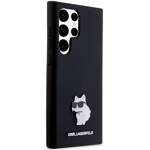 KARL LAGERFELD KLHCS23LSMHCNPK S23 ULTRA S918 CZARNY/BLACK HARDCASE SILICONE CHOUPETTE METAL PIN