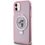 KARL LAGERFELD KLHMN61HMRSKCP IPHONE 11 / XR 6.1 "PINK / PINK HARDCASE RING STANDARD KARL & CHOUPETTTE MAGSAFE