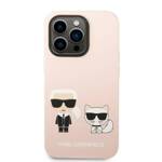 KARL LAGERFELD KLHMP14LSSKCI IPHONE 14 PRO 6.1 "HARDCASE LIGHT PINK/LIGHT PINK SILICONE KARL & CHUPETTE MAGSAFE