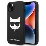 KARL LAGERFELD KLHMP14MSLCHBK IPHONE 14 PLUS / 15 PLUS 6.7 "HARDCASE CZARNY / BLACK SILICONE CHOUPETTE HEAD MAGSAFE