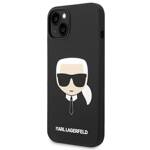 KARL LAGERFELD KLHMP14MSLKHBK IPHONE 14 PLUS / 15 PLUS 6.7 "HARDCASE CZARNY / BLACK SILICONE KARL`S HEAD MAGSAFE