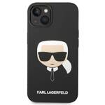 KARL LAGERFELD KLHMP14MSLKHBK IPHONE 14 PLUS / 15 PLUS 6.7 "HARDCASE CZARNY / BLACK SILICONE KARL`S HEAD MAGSAFE