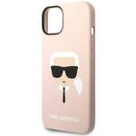 KARL LAGERFELD KLHMP14MSLKHLP IPHONE 14 PLUS / 15 PLUS 6.7 "HARDCASE LIGHT PINK / LIGHT PINK SILICONE KARL`S HEAD MAGSAFE