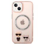 KARL LAGERFELD KLHMP14SHKCP IPHONE 14/15/13 6.1 "HARDCASE PINK / PINK KARL & CHUPETTE ALUMINUM MAGSAFE