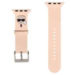 KARL LAGERFELD STRAP KLAWLSLKP APPLE WATCH 42/44/45/49MM PINK/PINK STRAP SILICONE KARL HEADS